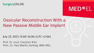 Ossicular Reconstruction With a New Passive Middle Ear Implant  SurgeryONLINE [upl. by Ahseuqram]