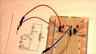 Simple 2 battery NPN transistor schematic and circuit explained for beginners starting electronics [upl. by Lambrecht]