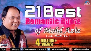 21 Romantic Duets  Mohd Aziz Songs  Romantic Songs  Hindi Songs [upl. by Sexela]