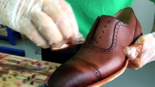 Tutorial How to color your leather shoe with Stahl Easy Crust™ [upl. by Bocaj690]