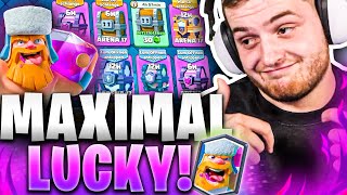 😍😳BESTE Mega BLITZ TRUHE der WELT  3 KARTEN Maxed  Clash Royale F2P Challenge [upl. by Lledner]