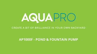 Aquapro AP1000F Pond amp Fountain Pump [upl. by Westberg]