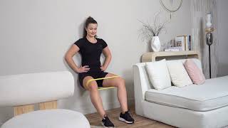 Wall sit with hip abductions with a Resistance Band [upl. by Dougie]