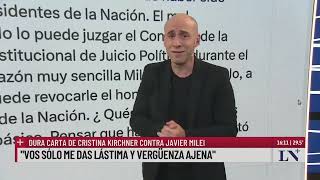 Cristina le respondió a Milei luego de que el Gobierno le quitara la jubilación de privilegio [upl. by Nylrats948]