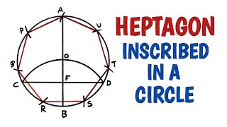 How to draw a regular heptagon inscribed in a circle [upl. by Skvorak]