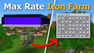 Minecraft 121 MAX Rate Iron Farm  5600 Per Hour [upl. by Hpeosj]