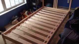 How To Build Assemble Put Together IKEA FJELLSE Wooden Twin Bed [upl. by Silsby491]