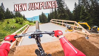 NEW DOWNHILL JUMPLINE at Bikekingdom Lenzerheide [upl. by Eibocaj342]