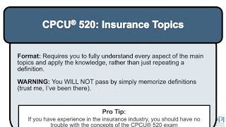 CPCU® 520 Difficulty CPCU® 520 Video Series Part 2 [upl. by Milzie]