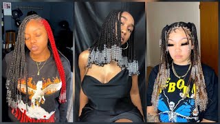 Beaded Braid Compilation  Protective Hairstyles with Beads 2022 [upl. by Aimit]