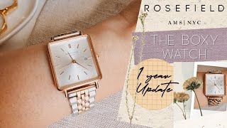 ROSEFIELD THE BOXY WATCH SILVER ROSE GOLD  1 Year Update [upl. by Micheil751]