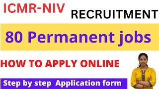 ICMR NIV RECRUITMENT 2023  ICMRNational Institute of Virology How to apply 2023  NIV Online apply [upl. by Frants566]