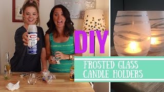 DIY Frosted Glass Spray Candle Holders  Crafting Under The Influence  Episode 7 [upl. by Ametaf]