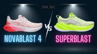 ASICS Novablast 4 vs Superblast Ultimate Shoe Comparison Review [upl. by Ardnot516]