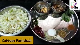 Cabbage Pachadi Recipe In Telugu  Cabbage Chutney Recipe Preparation By Amma Cheti Vanta [upl. by Ahs]