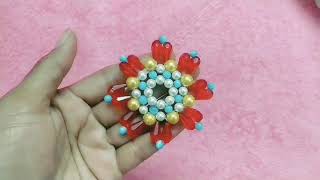 Beaded pendant design beaded flower design [upl. by Kaczer]