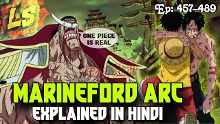 One piece Marineford arc explained in Hindi [upl. by Lyrahc]