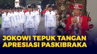 Full Jokowi Tepuk Tangan Apresiasi Pengibaran Bendera Merah Putih oleh Paskibraka HUT ke77 RI [upl. by Neumeyer]