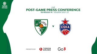 Zalgiris  CSKA  Press Conference  EuroLeague 202122 Round 14 [upl. by Nwahser]