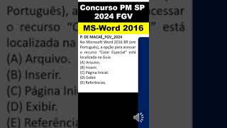 MSWord 2016  Guias do word 2016  concurso pm sp 2024 fgv informática  word para concursos fgv [upl. by Welbie828]