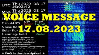 UVB76 VOICE MESSAGE 17082023 1602 UTC [upl. by Nodnarbal]