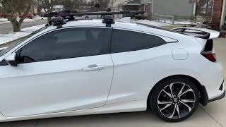 2017 Honda Civic Si coupe  roof bike rack [upl. by Haleelahk]