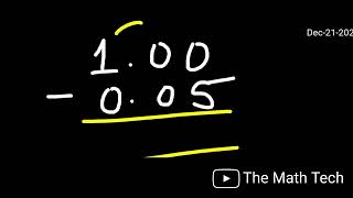 How to Subtract 1005  Subtract Decimal number from Whole number Basic Maths [upl. by Enyalb]