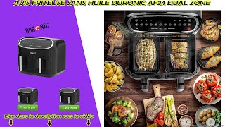 ⭐ Avis Duronic AF34 Double Friteuse Sans Huile Grand Tiroir 10 L 2 Paniers avec Fenêtres éclairées [upl. by Nightingale444]