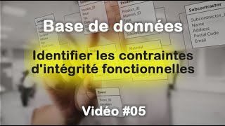 Base de données 05  Identifier les contraintes dintégrité fonctionnelles [upl. by Elleb]