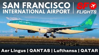 4K SFO PLANE SPOTTING  San Francisco Airport  Air France ZIPAIR Emirates Aer Lingus QANTAS [upl. by Tsenre]