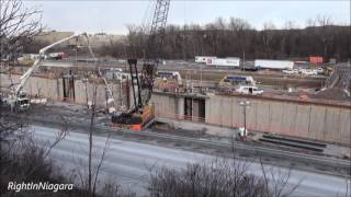 Construction of new Cavotec vacuum mooring system HFM at Locks 4 amp 5 Welland Canal Feb 9 2017 [upl. by Alma]