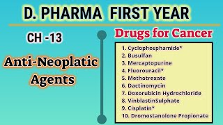 Antineoplastic agentsCH13Pharmaceutical chemistryD PharmFirst year [upl. by Efron]