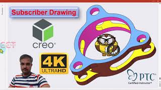 PTC Creo 100  Tamil  Subscriber Drawing  88 [upl. by Elyc]