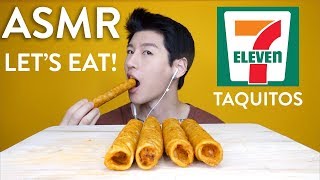 ASMR 7 Eleven Taquitos No Talking CRUNCHY CHEWY Eating Sounds [upl. by Mickie]