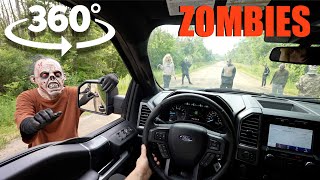 Scary Zombie Apocalypse 360° camera experience Massive Zombie Horde blocks Road [upl. by Lorrimor622]