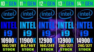 INTEL i9 14900K vs INTEL i9 13900K vs INTEL i9 12900K vs INTEL i9 11900K vs INTEL i9 10900K [upl. by Drews]