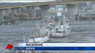 Tsunami Slams Japanese Coast After Quake [upl. by Ekihc546]