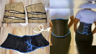 How to Cut and Sew an Underbust Corset  Waist Cincher Corset  Beginners friendly [upl. by Eizzil]