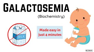 Galactosemia  In 4 minutes  Biochemistry  Medinare [upl. by Asirrom]