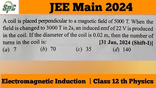 A coil is placed perpendicular to a magnetic field of 5000 T  When the field is changed to 3000 T i [upl. by Lennej]