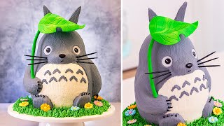 Studio Ghibli Totoro Cake 🌻 Buttercream Cake Decorating [upl. by Anin447]