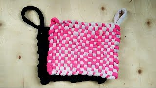 DIY potholder using unused clothes shirts [upl. by Nosro]