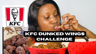 KFC DUNKED WINGS CHALLENGE  MUKBANG  SOUTH AFRICAN YOUTUBER mukbang kfc fyp challenge [upl. by Anaitsirc]