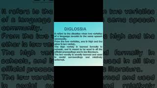 What is Diglossia in Linguistics linguistics languagelearning english ylt saqlainshah shorts [upl. by Gautea81]