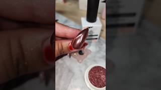 Chrome Nails with Makartt Chrome Powder and Gel Applicator chromenails mirrornails fallnails [upl. by Lu]