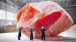 Himalayan Pink Salt  How to Harvest Millions of Tons of Pink Salt  Processing Himalayan in Factory [upl. by Roane]