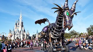 Disney Festival of Fantasy FULL Parade 2019 wMaleficent Dragon Breathing Fire Magic Kingdom [upl. by Sitto]