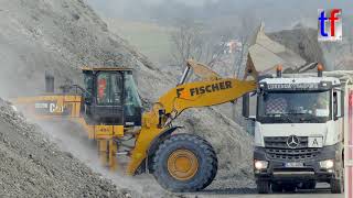 NEW 2x CATERPILLAR 982M Loaders  Radlader Albvorlandtunnel KirchheimTeck 08022018 [upl. by Nonnaehr]