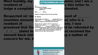 Police Complaint Letter Format for Money Cheating [upl. by Kcod563]