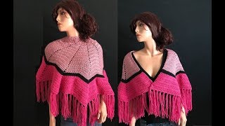 How to Crochet Capelet Inspired Shawl Pattern 748│by ThePatternFamily [upl. by Otxis]